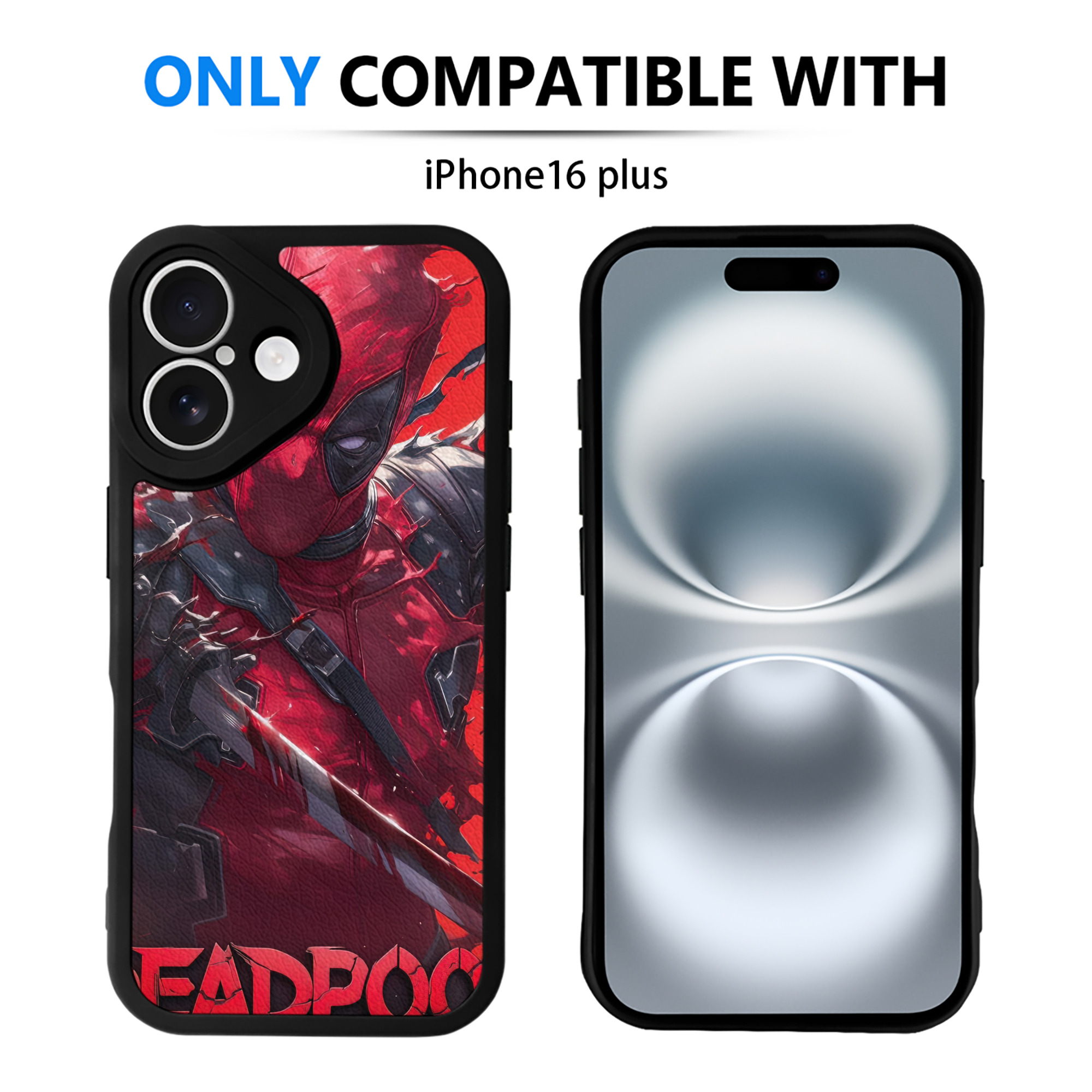 （画像用） Deadpool デッドプール 【iPhone 16シリーズ対応】シリコンスマホケース（レザー調） 材質：シリコン
